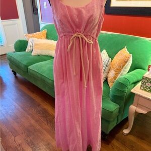 Pomander Place Pink Maxi Dress with Rope Belt